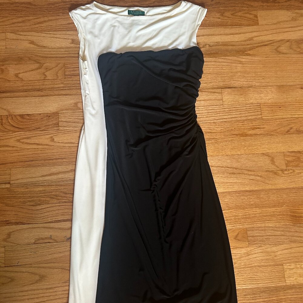 Lauren Ralph Lauren B&W Iconic Color Block Dress – Size 14